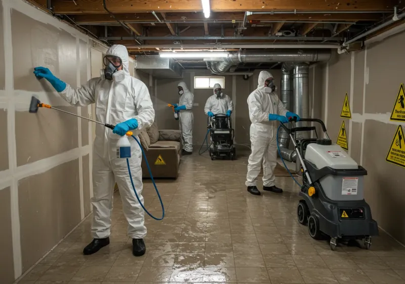 Basement Moisture Removal and Structural Drying process in Moulton, AL